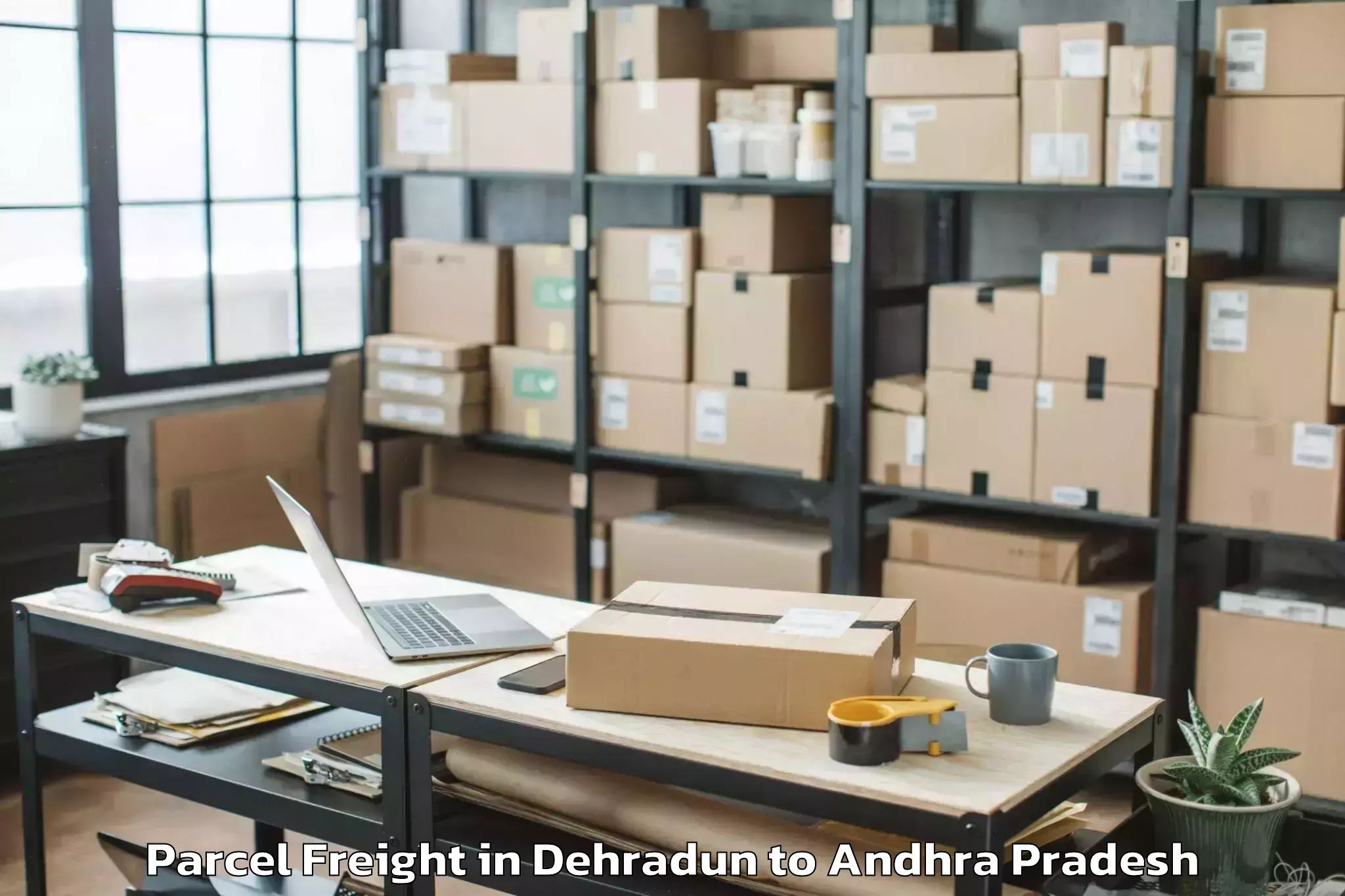 Book Dehradun to Lingapalem Parcel Freight